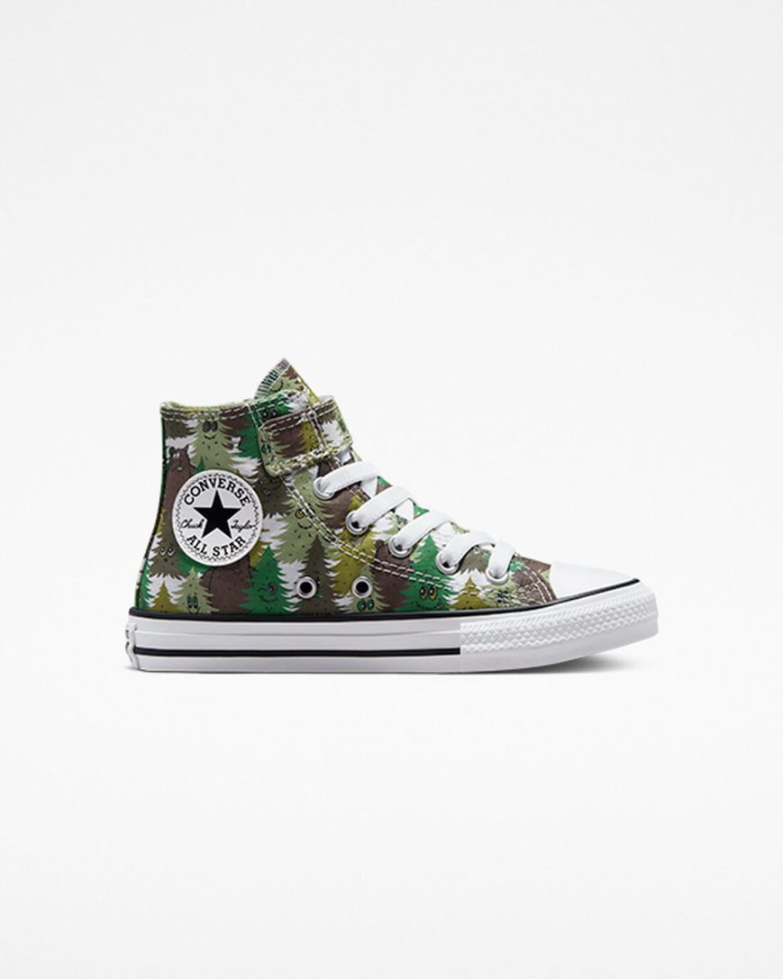 Tenisky Vysoke Converse Chuck Taylor All Star Easy-On Forest Camo Chlapcenske Biele Zelene | SK PGSCJ1